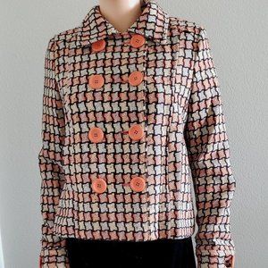 VERTIGO Paris Plaid Tweed Jacket Coat M New